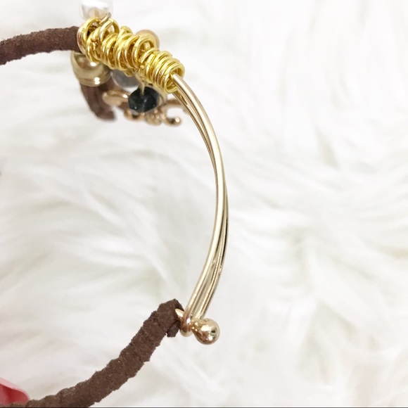 Bangle Bracelet Boho Beaded Fleur De Lis Tassel - Picture 3 of 4